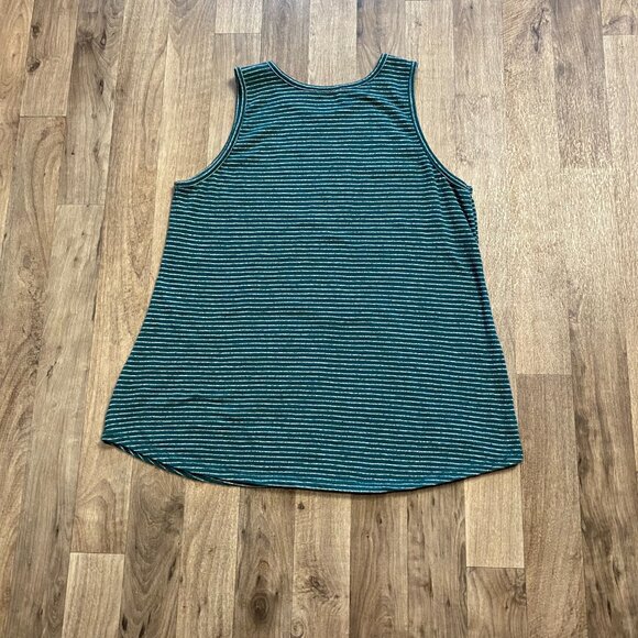 Eddie Bauer Green Striped Tank Top Women's Medium - Picture 3 of 5